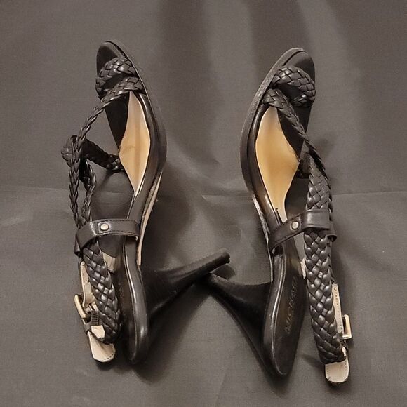 MICHAEL KORS BRAIDED LEATHER STILETTO PUMP HEEL SANDALS - Picture 6 of 13
